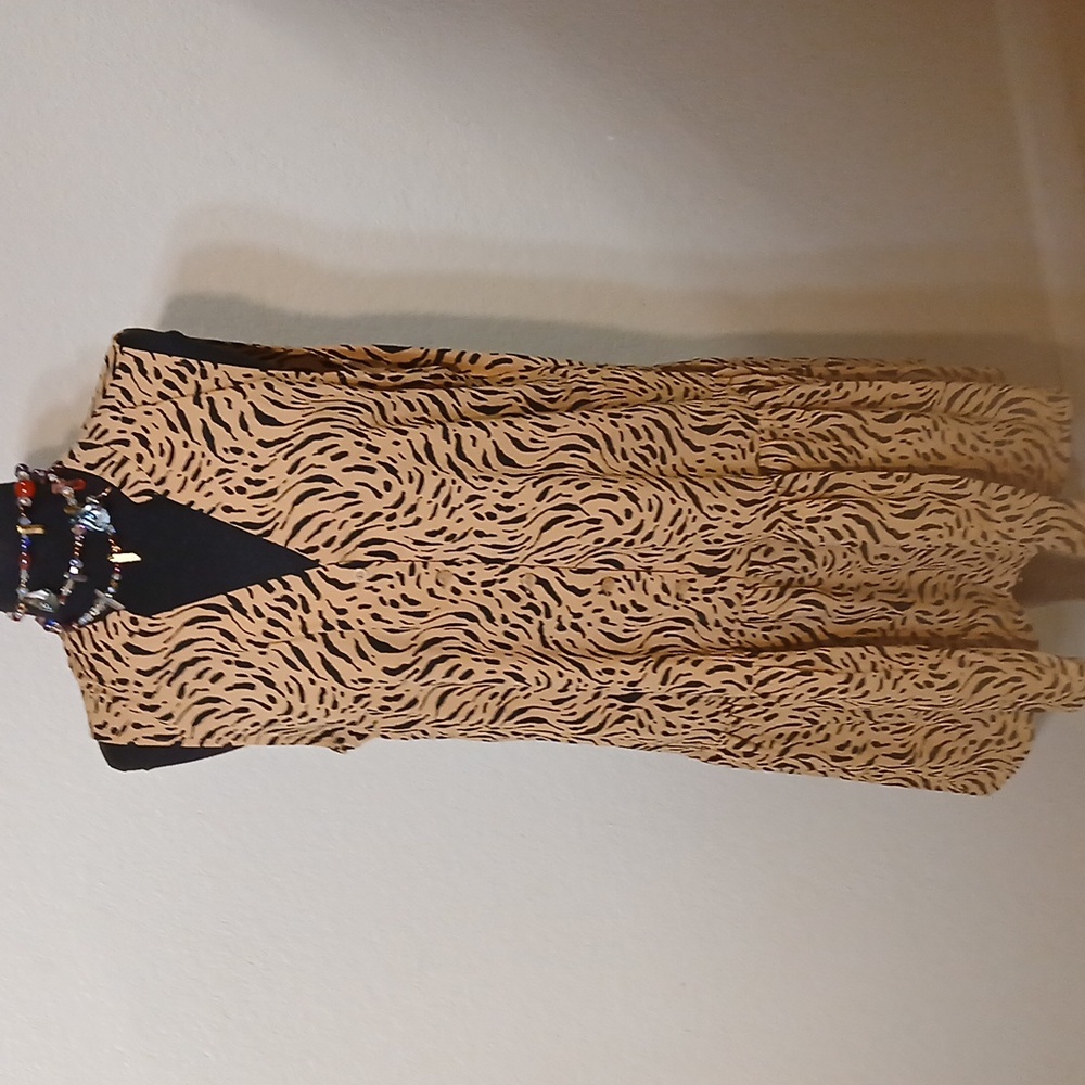 Nine West Tan and Black Animal Print Dress